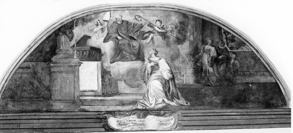 Beata Giovanna d'Aza, futura madre di San Domenico, prega San Domenico di Silos (dipinto) di Casali Andrea (sec. XVIII)