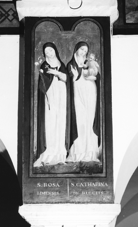 Santa Rosa da Lima e Santa Caterina De' Ricci (dipinto) di Besson Giacinto (sec. XIX)