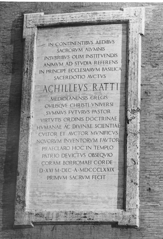 lapide documentaria - ambito italiano (sec. XX)