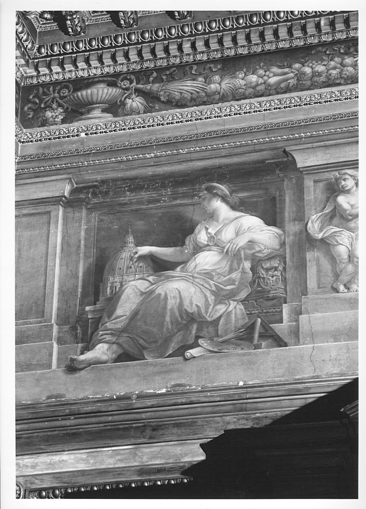 allegoria dell'arte cristiana (dipinto) di Mariani Cesare (sec. XIX)
