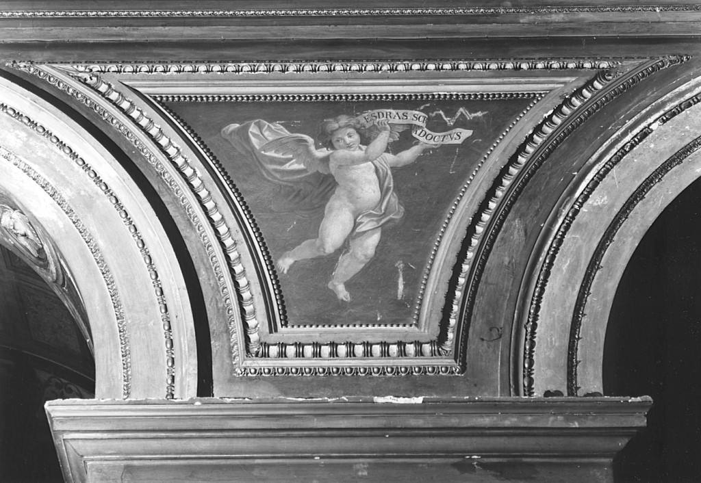 angeli con cartigli (dipinto, serie) di Mariani Cesare (sec. XIX)