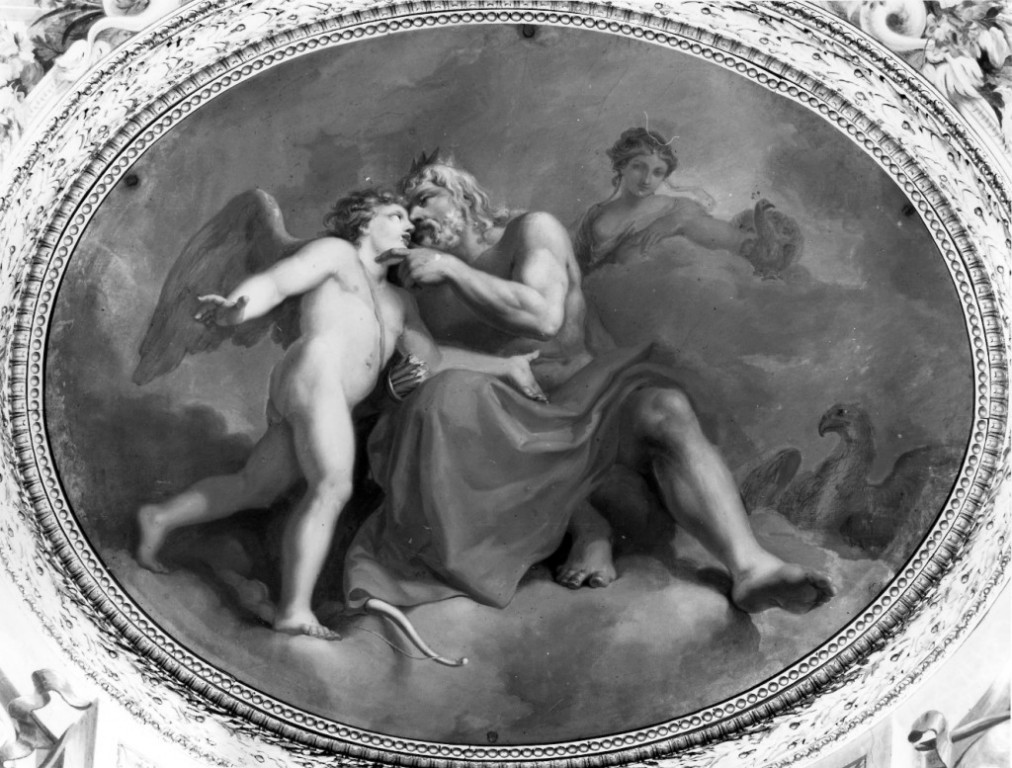 Giove promette il suo aiuto ad Amore (dipinto) di Novelli Pietro Antonio (sec. XVIII)