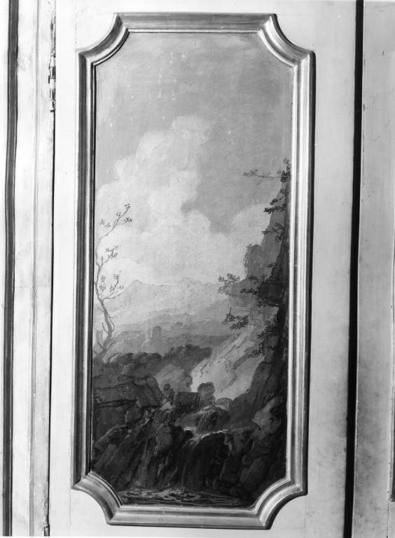 paesaggio con cascata (porta) - ambito romano (sec. XVIII)