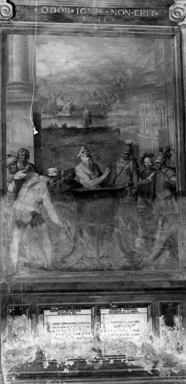 Martirio di s. Giovanni Evangelista e Cleto papa (dipinto) di Circignani Niccolò detto Pomarancio, Matteo da Siena (sec. XVI)