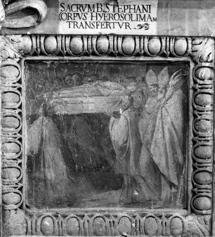 Traslazione di S. Stefano a Gerusalemme (dipinto) di Circignani Niccolò detto Pomarancio (sec. XVI)