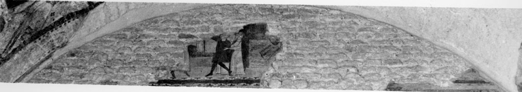 arrivo delle reliquie (dipinto, elemento d'insieme) - ambito romano (secc. XII/ XIII)