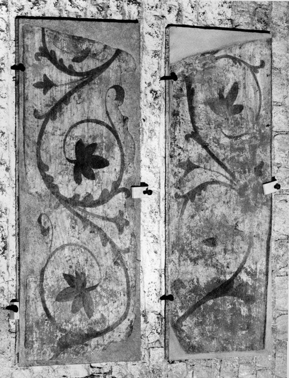 motivo decorativo a girali (dipinto, serie) - bottega romana (?) (sec. XIV)