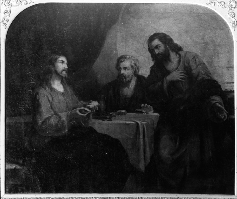cena in Emmaus (dipinto) - ambito emiliano (sec. XIX)