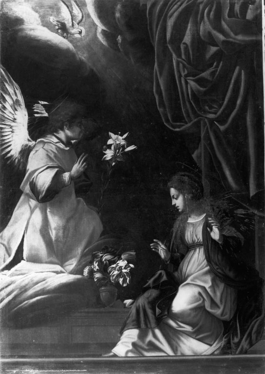 Annunciazione (pala d'altare) di Commodi Giovan Andrea (attribuito) (primo quarto, primo quarto sec. XVII, sec. XVII)