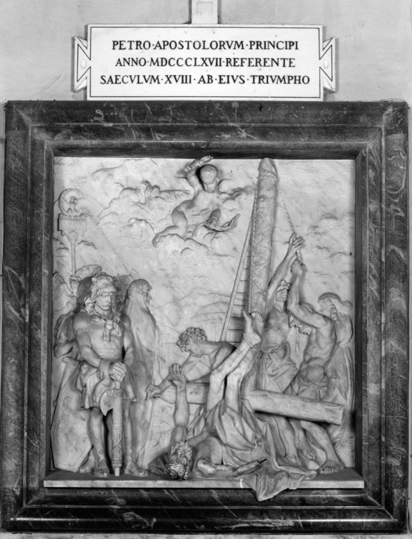 Crocifissione di S.Pietro (rilievo) di Bartoli Enrico (attribuito) (sec. XIX)