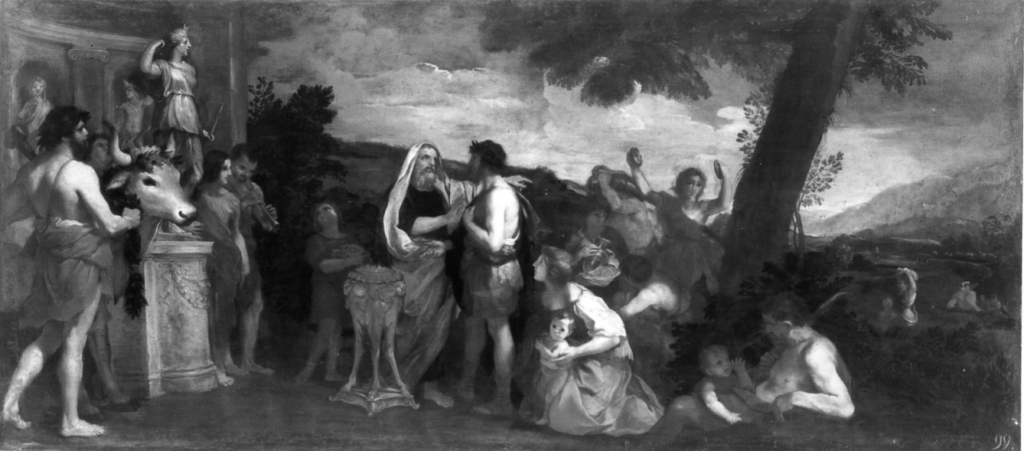 festa in onore del figliol prodigo (dipinto) - ambito romano (prima metà sec. XVII)