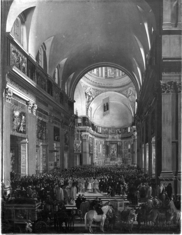 canonizzazione di Sant'Ignazio nella Chiesa del Gesù (dipinto) di Miel Jan, Sacchi Andrea (metà sec. XVII)