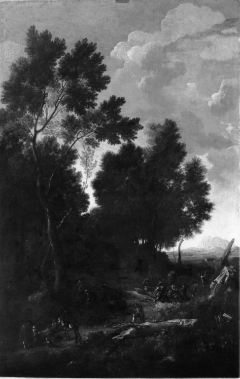 paesaggio con boscaioli (dipinto) di Dughet Gaspard detto Pussino (sec. XVII)