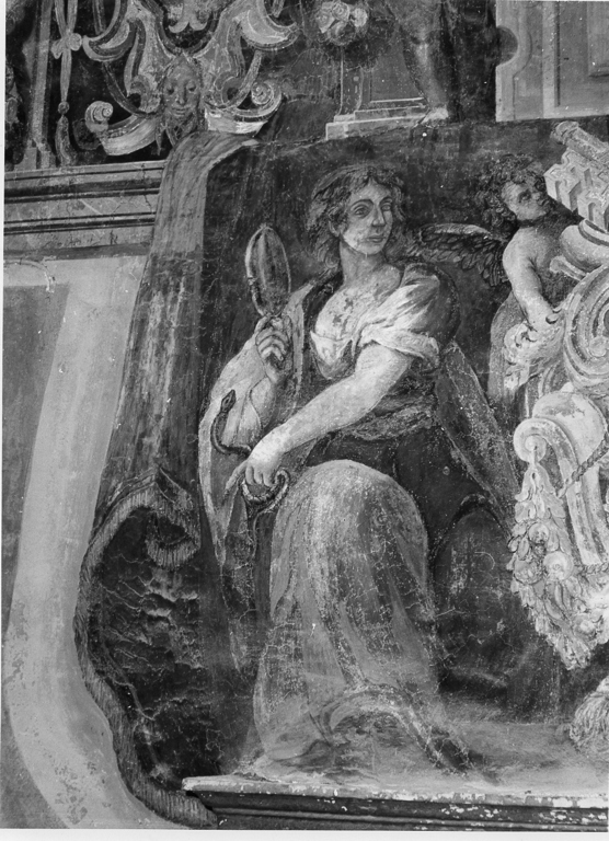 allegoria della Prudenza (dipinto, elemento d'insieme) - ambito romano (seconda metà sec. XVI)