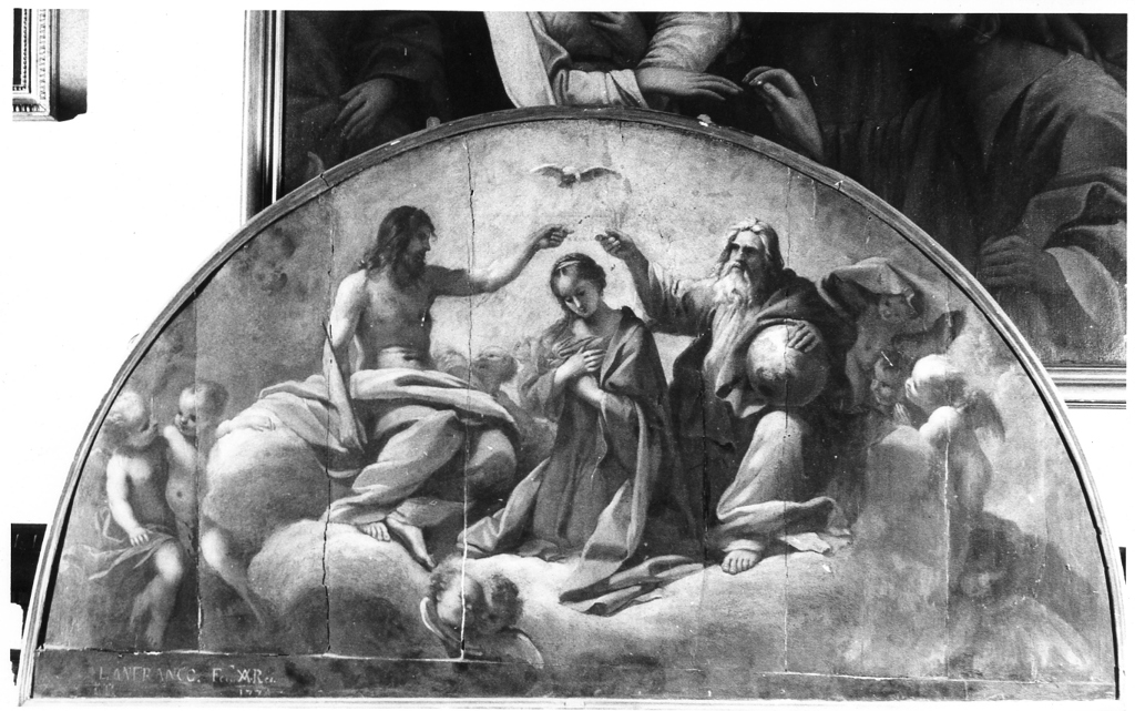 incoronazione di Maria Vergine (dipinto, opera isolata) di Lanfranco Giovanni (attribuito) (sec. XVII)