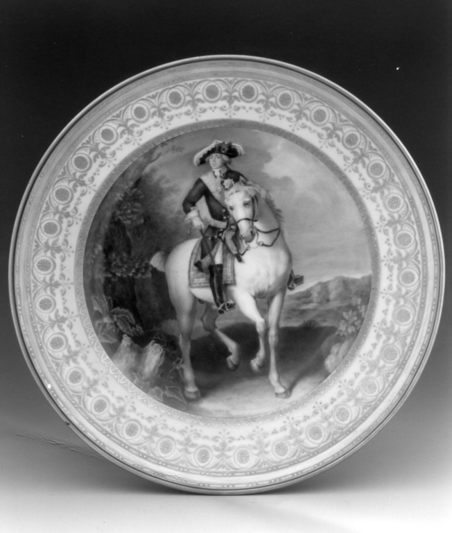 ritratto equestre di Paolo I di Russia (piatto) - manifattura imperiale di Vienna (sec. XIX)