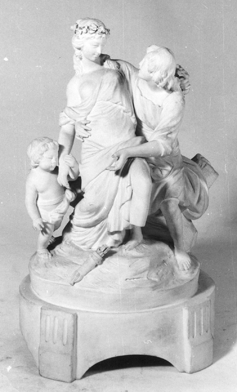 scena galante con Cupido (scultura) - manifattura francese (sec. XVIII)