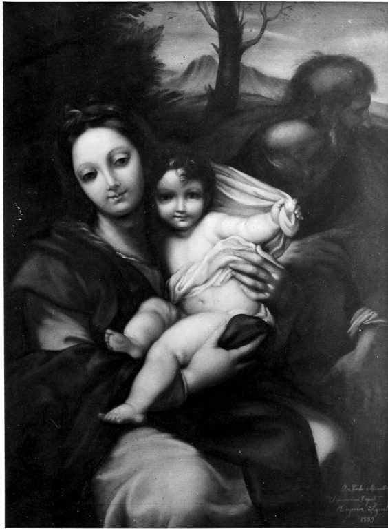 Madonna con Bambino e Santi (dipinto) di Pignet Eugenia (sec. XIX)