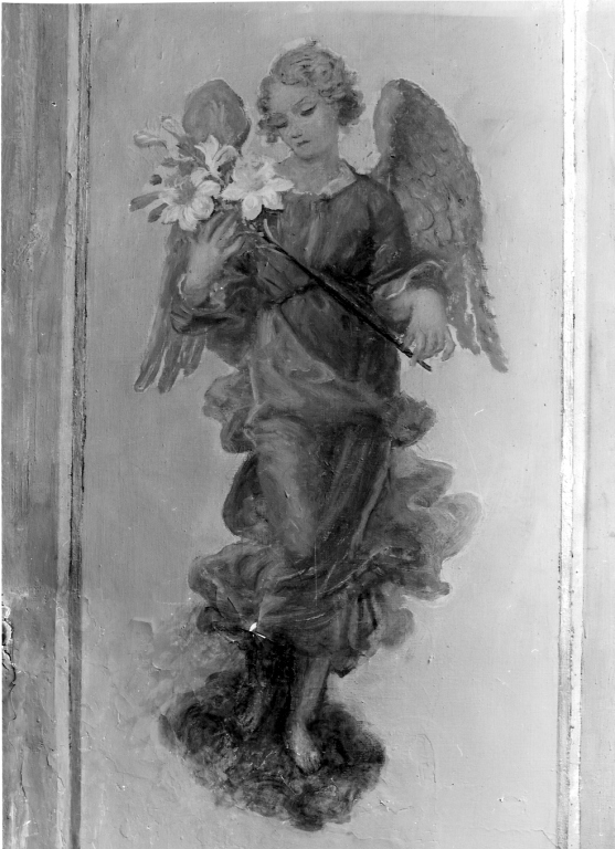 angelo con giglio (dipinto, pendant) - ambito italiano (sec. XX)