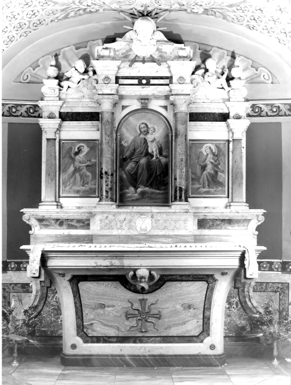 San Giuseppe con Bambino tra due angeli (dipinto) di Francisi Guido (sec. XX)