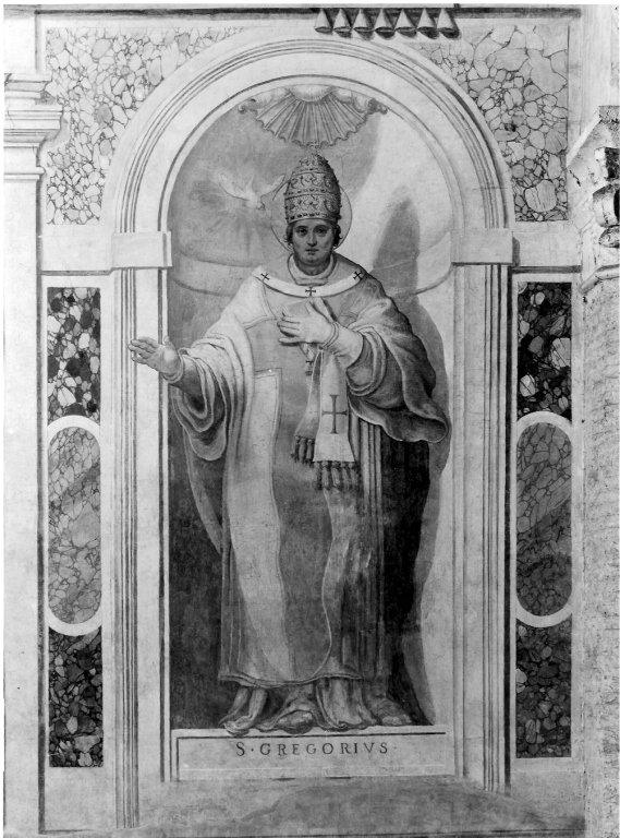 San Gregorio (dipinto, elemento d'insieme) di Roncalli Cristoforo detto Pomarancio (cerchia) (fine sec. XVI)