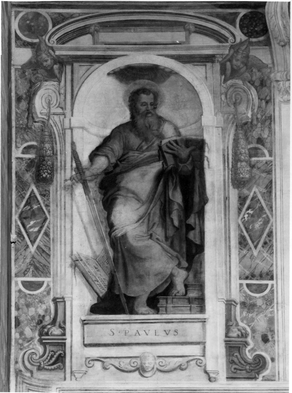 San Paolo (dipinto, elemento d'insieme) di Roncalli Cristoforo detto Pomarancio (cerchia) (fine sec. XVI)