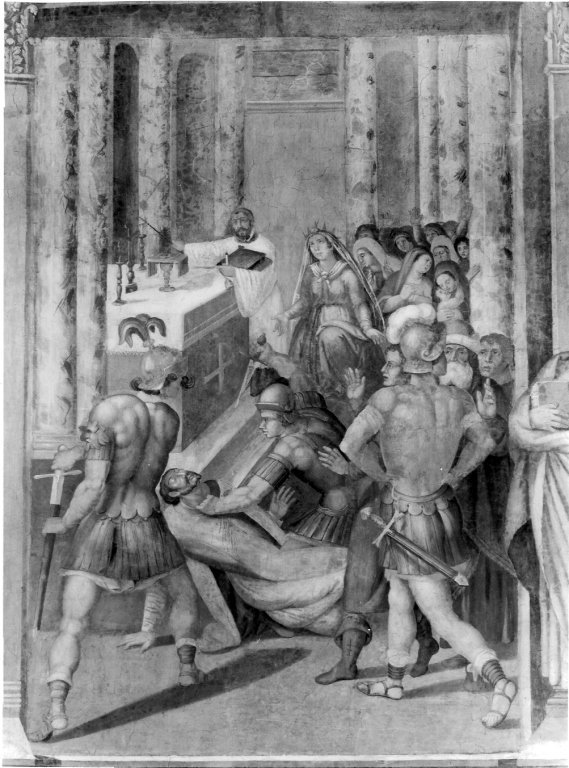 martirio di San Matteo (dipinto, elemento d'insieme) - ambito romano (fine sec. XVI)