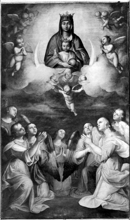 I sette Arcangeli adorano la Madonna Vallicelliana (dipinto) di Alberti Durante detto Durante del Borgo (fine sec. XVI)