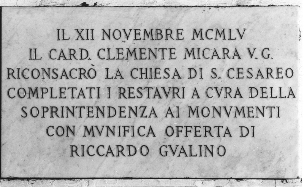 lapide documentaria, opera isolata - ambito romano (sec. XX)