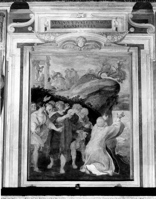 San Cesareo assiste al sacrificio del giovane che si getta a mare (dipinto, ciclo) di Cesari Giuseppe detto Cavalier d'Arpino (attribuito), Rossetti Cesare (attribuito) (sec. XVII)