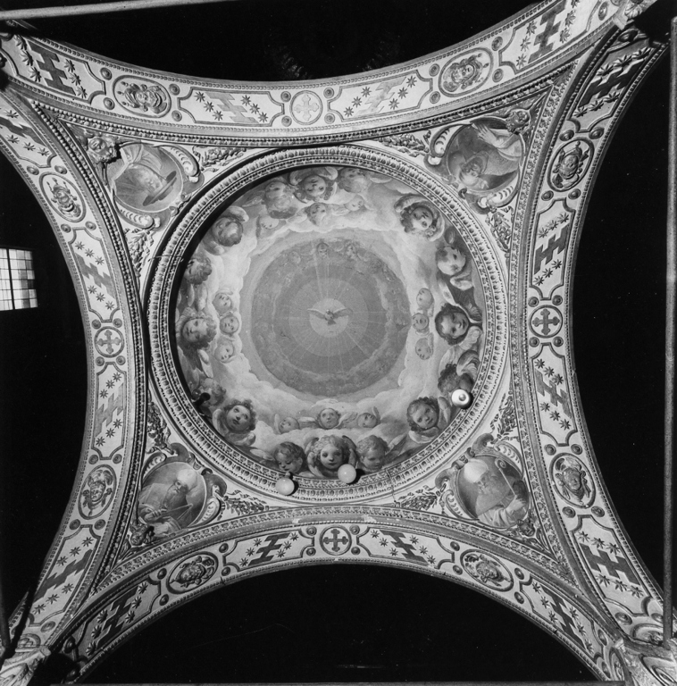 colomba dello Spirito Santo e cherubini (dipinto, elemento d'insieme) di Cesari Giuseppe detto Cavalier d'Arpino (attribuito), Rossetti Cesare (attribuito) (sec. XVII)