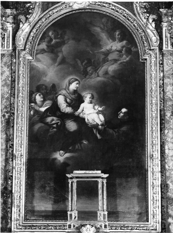 Madonna con Bambino e San Giovanni di Dio (pala d'altare) di Gennaroli Andrea detto Sabinese, Giaquinto Corrado (sec. XVIII)
