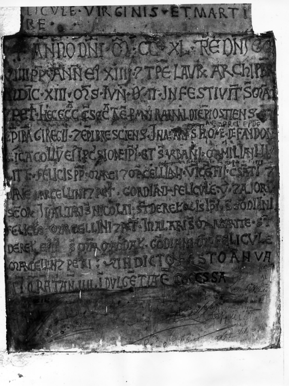 lapide celebrativa - manifattura romana (sec. XIII)