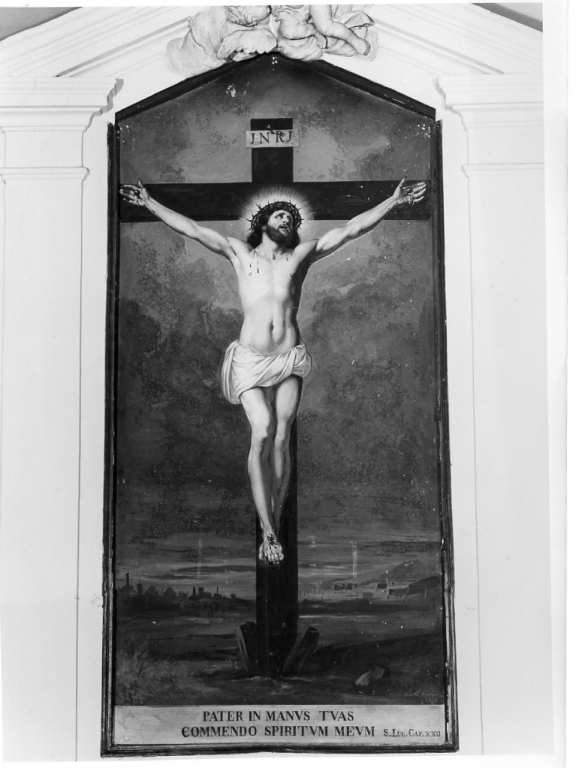 Cristo crocifisso (dipinto) di Morelli Carlo (sec. XIX)