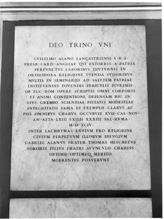 lapide commemorativa - ambito romano (sec. XVI)