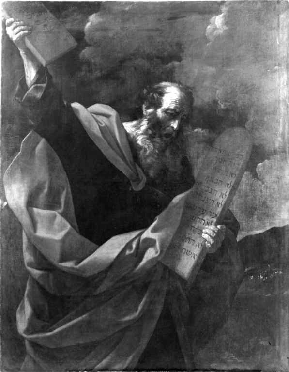 Mosè con le tavole della legge (dipinto) di Reni Guido (inizio sec. XVII)