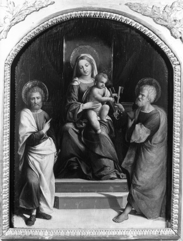 Madonna con Bambino e i Santi Pietro e Paolo (dipinto) di Tisi Benvenuto detto Garofalo (sec. XVI)