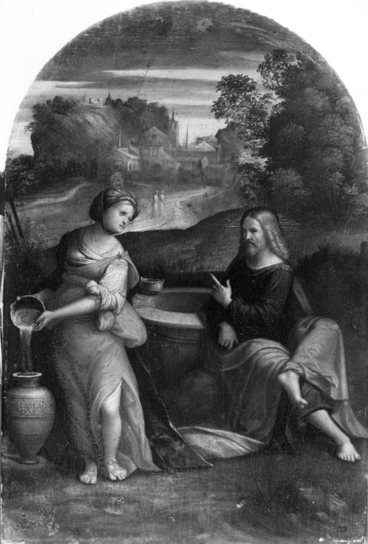 Cristo e la Samaritana (dipinto) di Tisi Benvenuto detto Garofalo (maniera) (primo quarto sec. XVI)