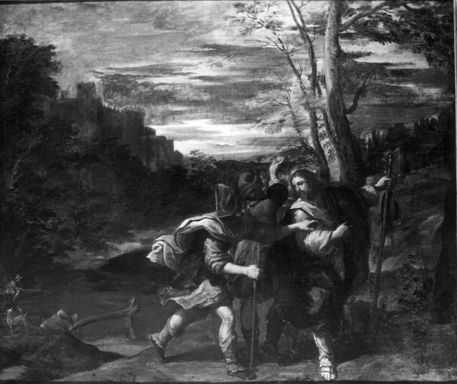 Cristo e discepoli sulla via di Emmaus (dipinto) di Scarsella Ippolito detto Scarsellino (fine sec. XVI)