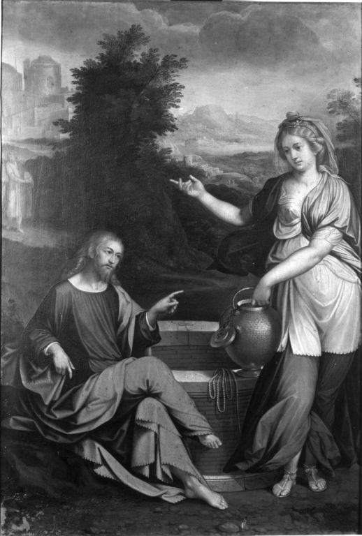 Cristo e la Samaritana (dipinto) di Tisi Benvenuto detto Garofalo (maniera) (sec. XVI)