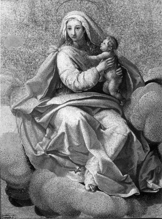 Madonna con Bambino (decorazione musiva) di Provenzale Marcello (sec. XVII)