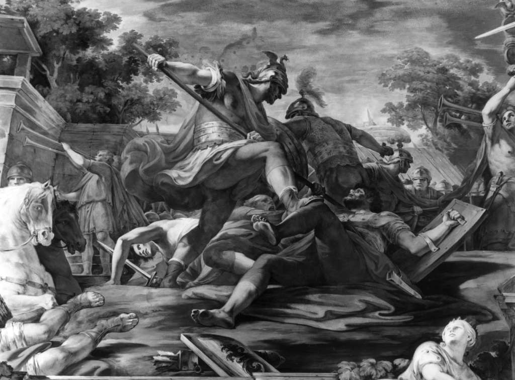 Scena di battaglia (dipinto) di Rossi Mariano (sec. XVIII)