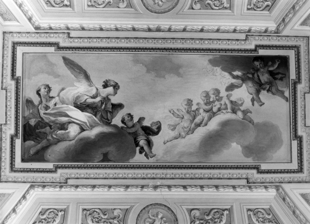 Angeli adoranti (dipinto) di Agricola Gioacchino (sec. XVIII)