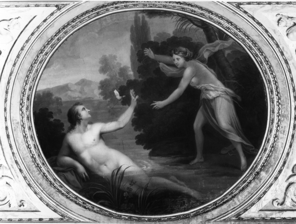 Ermafrodito incontra Salmace (dipinto) di Buonvicini Nicola (sec. XVIII)