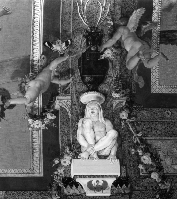 Telamone seduto (dipinto) di Marchetti Giovanni Battista (sec. XVIII)