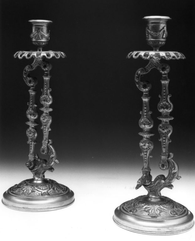 candeliere, coppia - manifattura parigina (ultimo quarto sec. XIX)