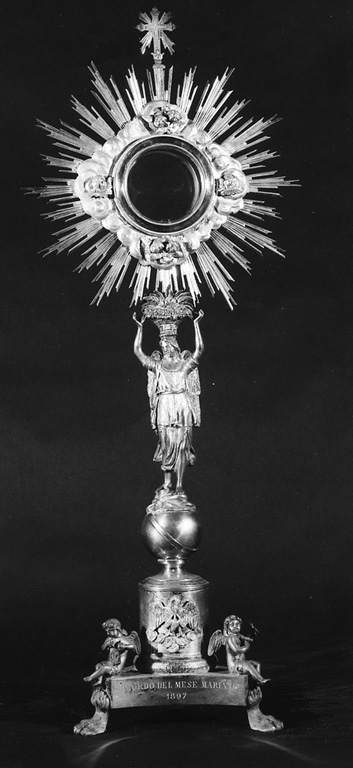 ostensorio - a raggiera - ambito romano (sec. XIX)