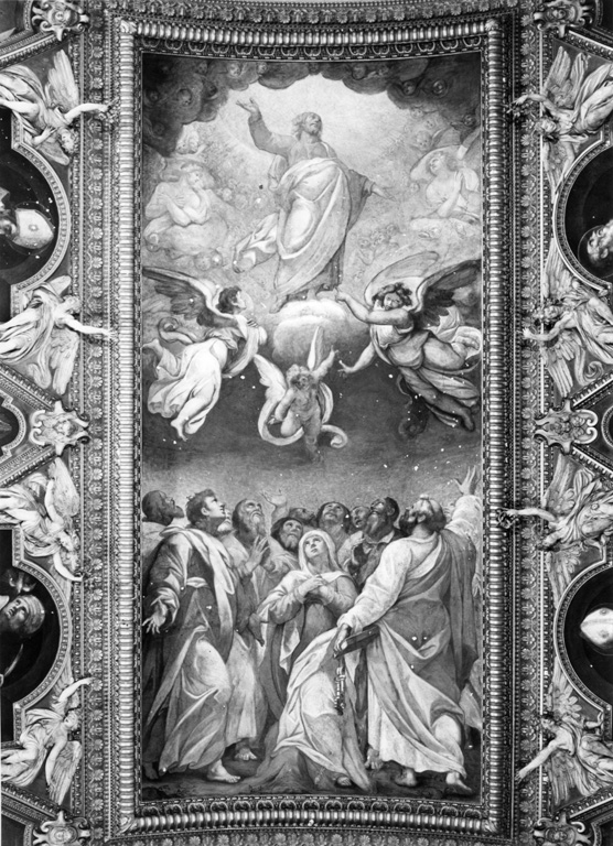 ascensione di Cristo (decorazione pittorica) di Casolani Cristoforo (attribuito) (sec. XVII)