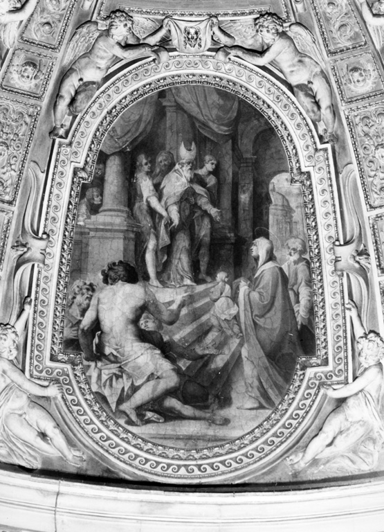 presentazione di Maria Vergine al tempio (decorazione pittorica) di Casolani Cristoforo (attribuito) (sec. XVII)