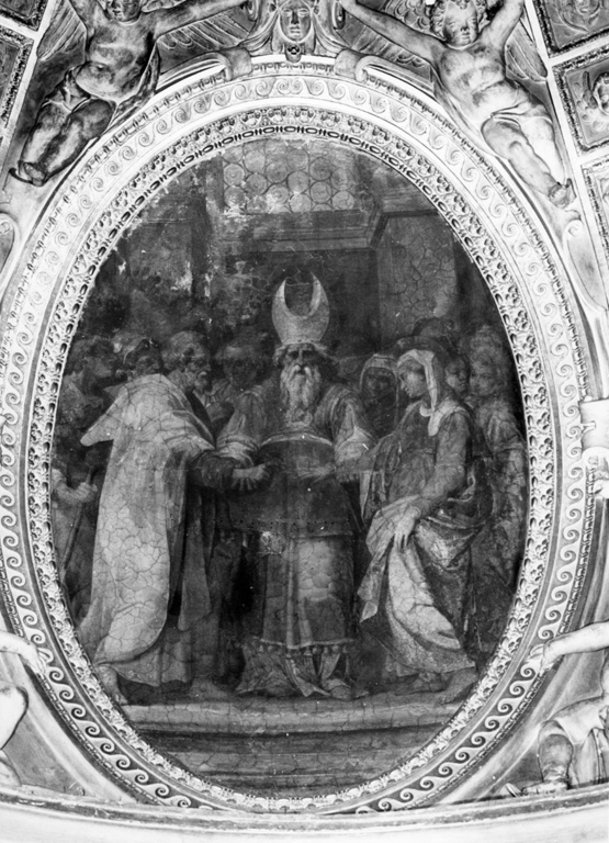 Sposalizio di Maria Vergine (decorazione pittorica) di Casolani Cristoforo (attribuito) (sec. XVII)